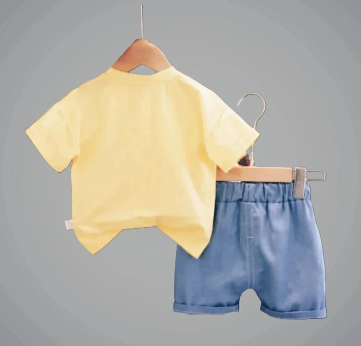 Baby Boys & Baby Girls Casual T-shirt Pant (Yellow, Blue)