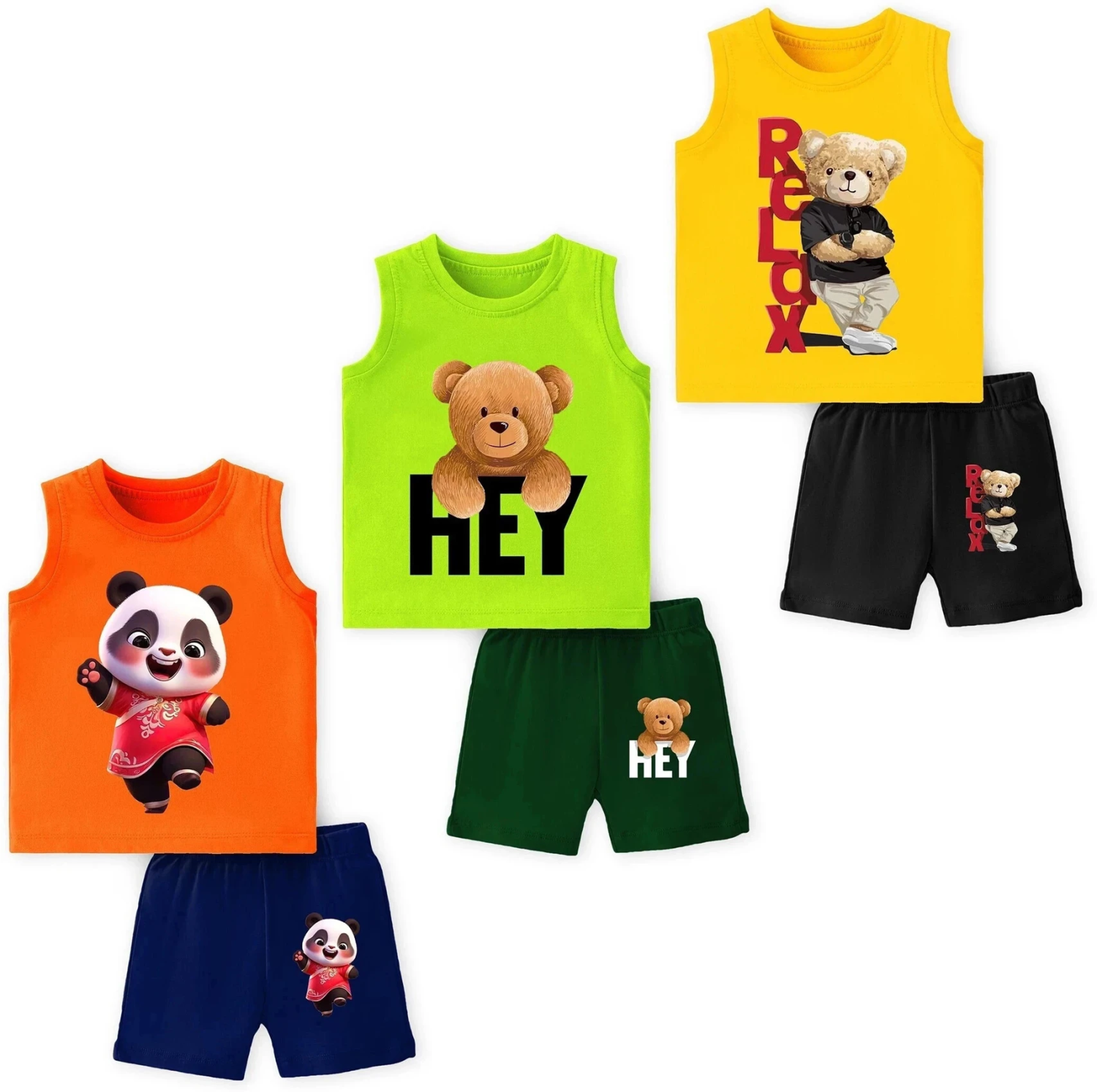 Baby Boys & Baby Girls Casual T-shirt Shorts (Multicolor)