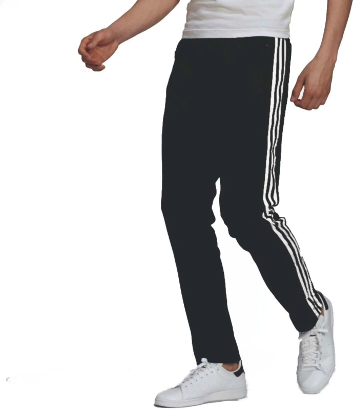 Black Cotton Blend Men's Trackpants