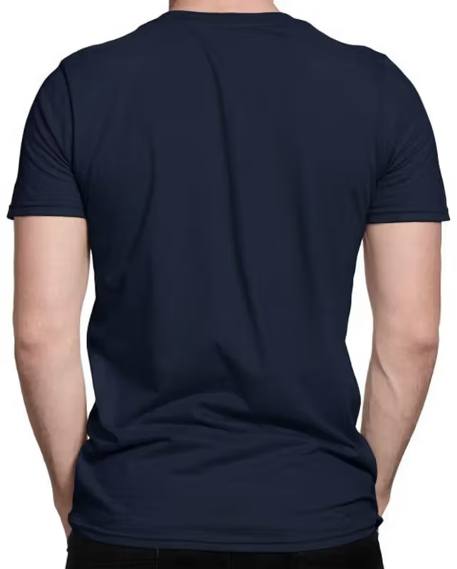 Men Polyester Regular Fit Printed T-Shirt ( Navy )