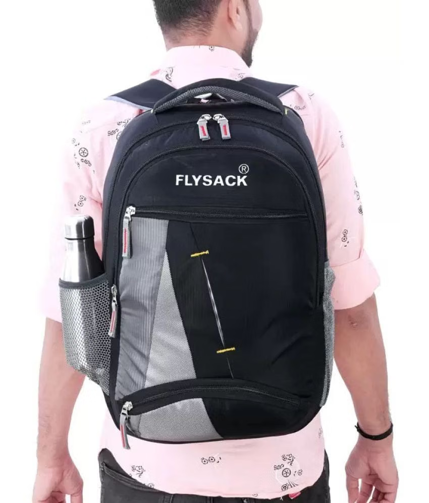 Black Polyester Backpack Bag ( 30 Ltrs )