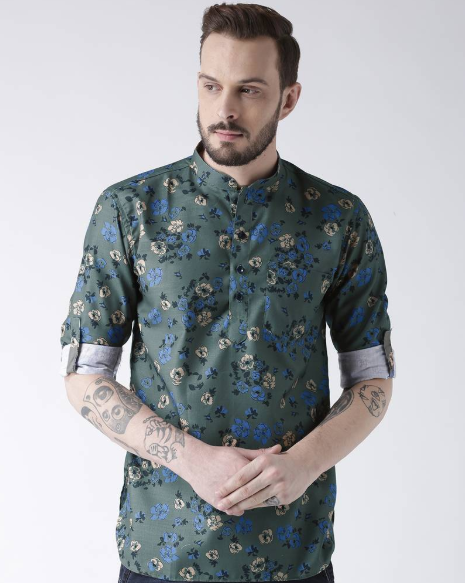 Multicoloured Cotton Blend Printed Kurtas